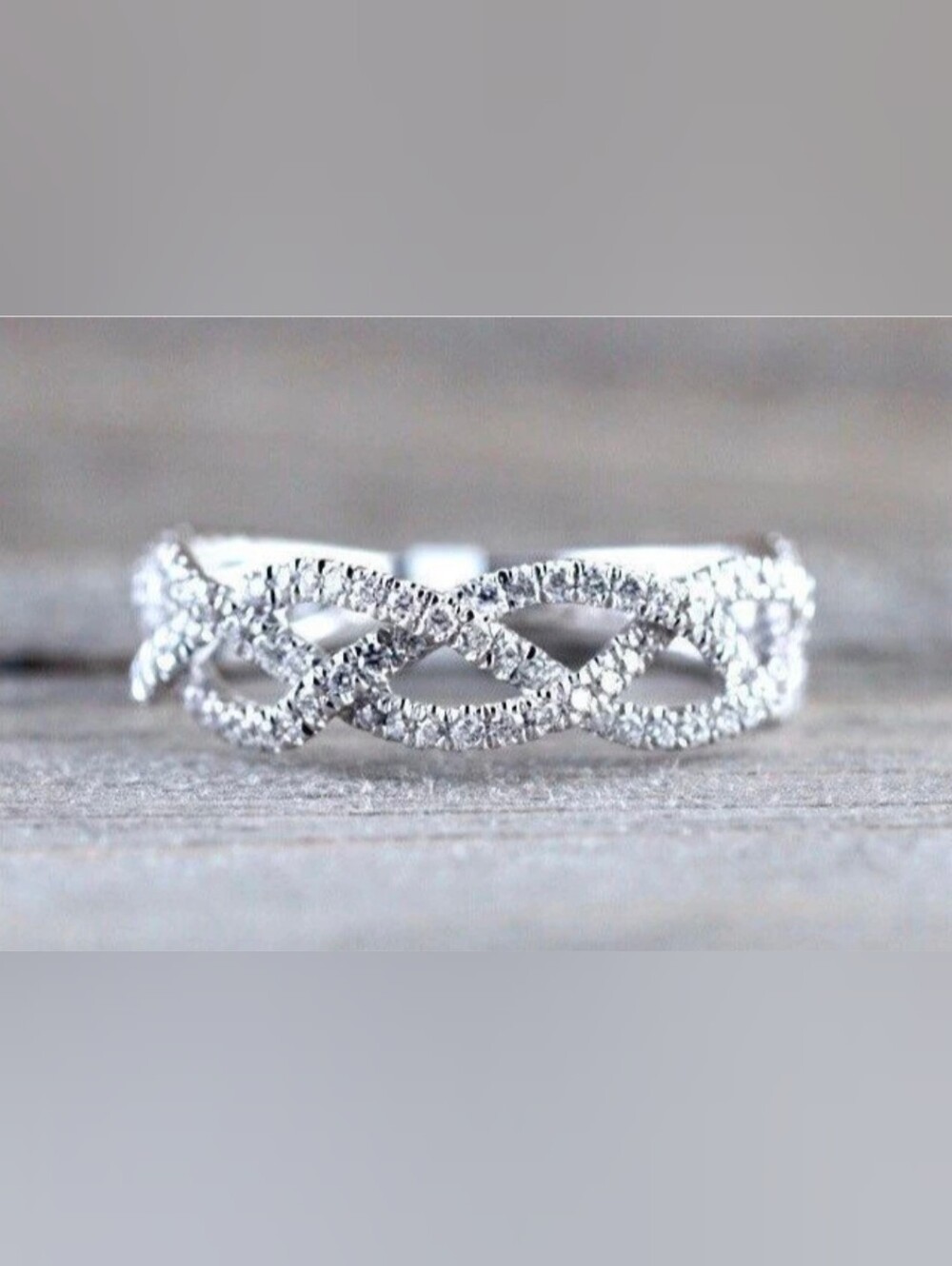 $8 Each Or Bundle 5/$20 Sterling Silver Twisted Pavé Eternity Band